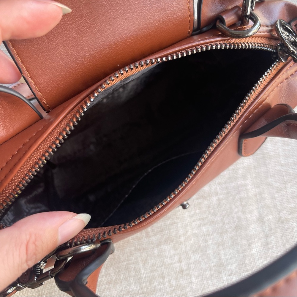 Longchamp Brown Leather Bag with Top Handles - Picture 9 of 11